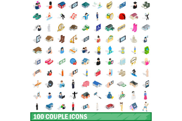 100 Couple Icons Set, Isometric 3d Style: A Practical Evaluation for Modern Designers