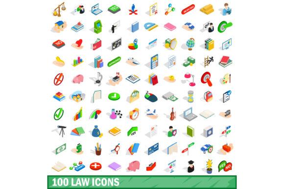 100 Law Icons Set, Isometric 3d Style: A Practical Guide for Professional Integration