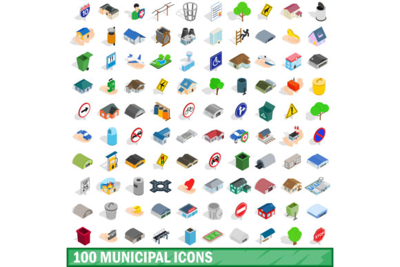 100 Municipal Icons Set: Elevating Urban Design with Precision and Style