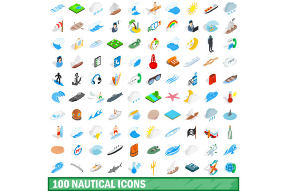 100 Nautical Icons Set for Creative Vector Projects