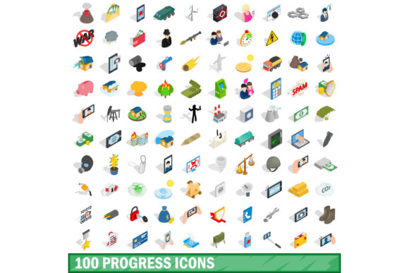 100 Progress Icons Set: Elevating Visual Storytelling in Modern Design