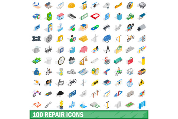 100 Repair Icons Set, Isometric 3d Style: A Practical Evaluation for Designers