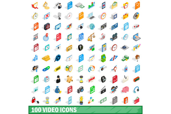 100 Video Icons Set, Isometric 3d Style: A Practical Guide for Designers