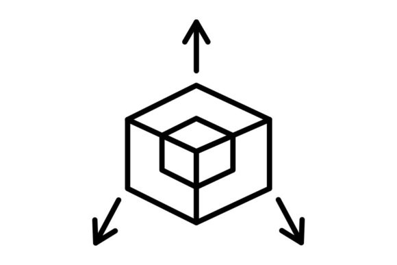 3D Model Line Icon Design for Modern Projects