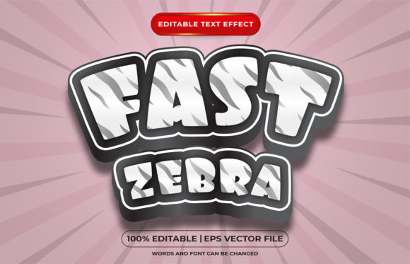 Fast Zebra 3d Editable Text Effect