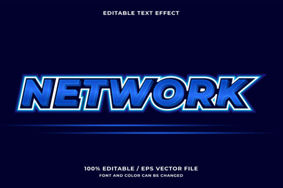 Network 3d Editable Text Effect Design