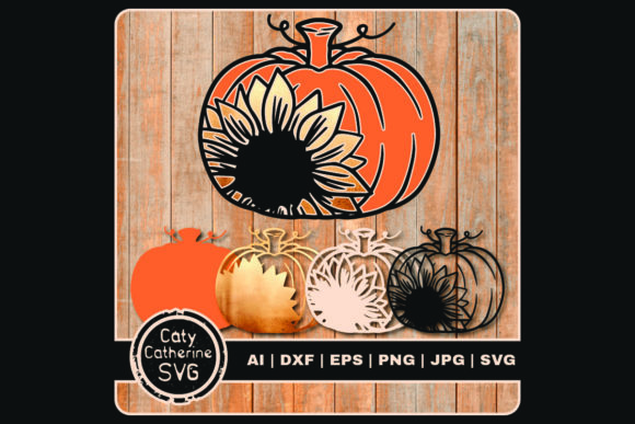 Pumpkin with Sunflower Fall Autumn 3D
