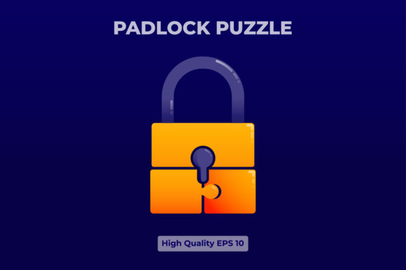 Unlocking Security Concepts with the Yellow Padlock Puzzle Icon Illustration