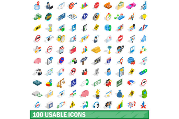 Unlocking Visual Depth: The Ultimate Guide to the 100 Usable Icons Set, Isometric 3d Style